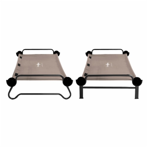 Disc-O-Bed XL Cam-O-Bunk Benchable Double Cot with Organizers, Tan (2 pack) Perspective: top