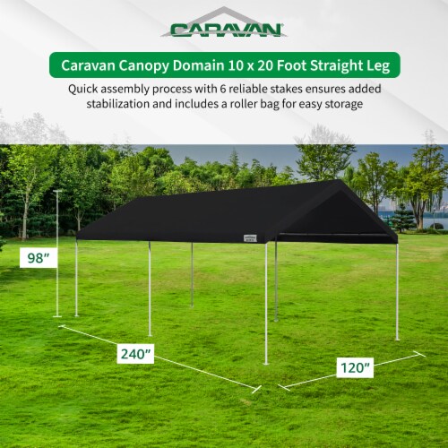 Caravan Canopy Domain 10 x 20' Straight Leg Instant Canopy Tent Set w/Sidewalls Perspective: top