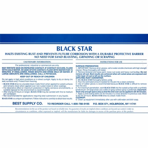 Black Star 1x1 Liquid Rust Converter and Primer for Steel 1 Gallon 4 Pack 4 Piece City Market