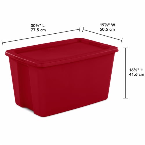 Sterilite Heavy Duty 30 Gal. Stacking Seasonal Storage Bin, Red 18 x  17366606 - The Home Depot