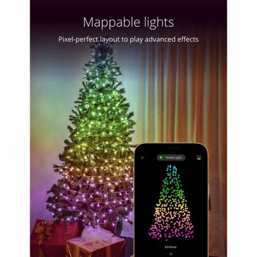 Twinkly Strings App-Controlled Smart LED Christmas Lights 100 Multicolor(4 Pack) Perspective: top