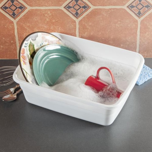 Sterilite Small Portable Rectangle Plastic 8 Qt Dish Pan Basin White 24 Pack 24 pc Ralphs
