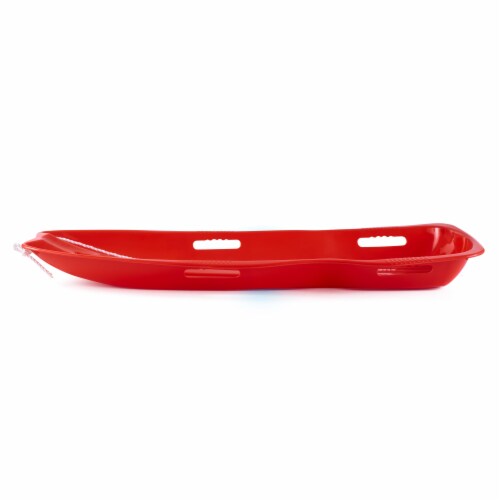 Slippery Racer Downhill Xtreme Adults and Kids Toboggan Snow Sled, Red (2 Pack) Perspective: top