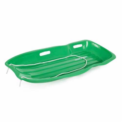 Slippery Racer Downhill Xtreme Adults Kids Toboggan Snow Sled, Blue and Green Perspective: top