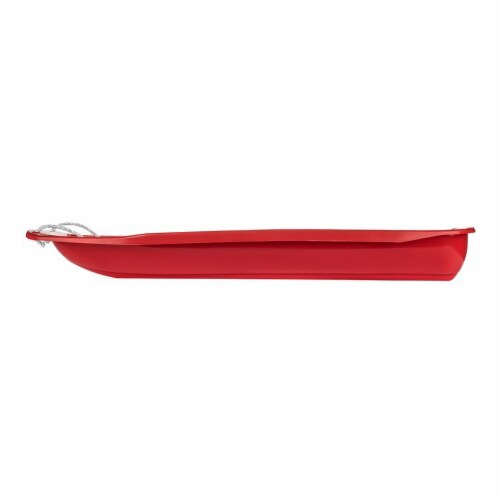 Lucky Bums Kids 48 Inch Plastic Snow Toboggan Sled with Pull Rope, Red (3 Pack) Perspective: top
