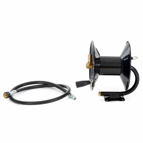 Apache Steel Pressure Washer Reel for 50 Foot Hose with Pump, Black (3 Pack) Perspective: top