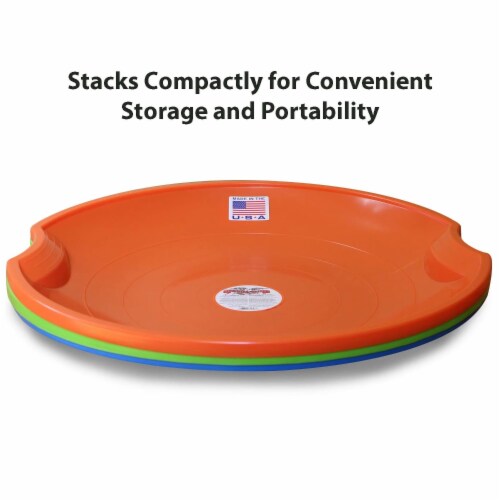 Paricon Flexible Flyer Flying Saucer Snow Sled Combo Pack, 26 Inch, Orange/Blue Perspective: top