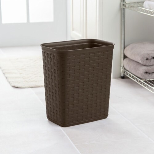Sterilite Weave 3.4 Gallon Plastic Home & Office Wastebasket Trash Can (12 Pack) Perspective: top