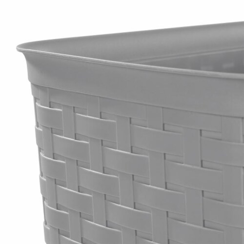 Sterilite Weave 5.8 Gallon Plastic Home/Office Wastebasket Trash Can (12 Pack) Perspective: top