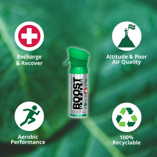 Boost Oxygen Pocket Size 3 Liter Respiratory Support Canister, Natural (6 Pack) Perspective: top