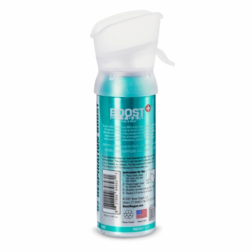 Boost Oxygen 3 Liter Pocket Sized Canned Oxygen, Menthol Eucalyptus (7 Pack) Perspective: top