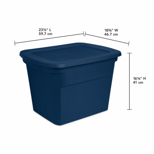 Sterilite Classic Lidded Stackable 30 Gal Storage Tote Container, Blue, 24  Pack, 1 Piece - Foods Co.