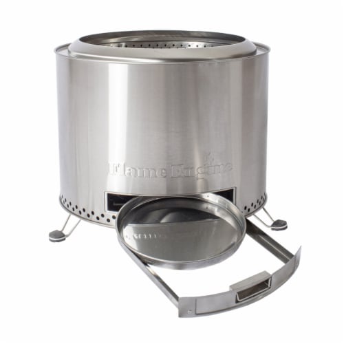 Flame Engine 19  Circular Smokeless Fire Pit w/Carry Bag, 304 Stainless Steel Perspective: top