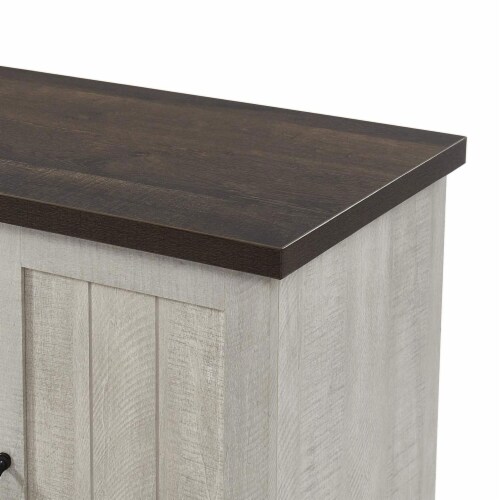 Edyo Living Rustic Farmhouse Electric Fireplace TV Stand w/ Remote Control, Grey Perspective: top