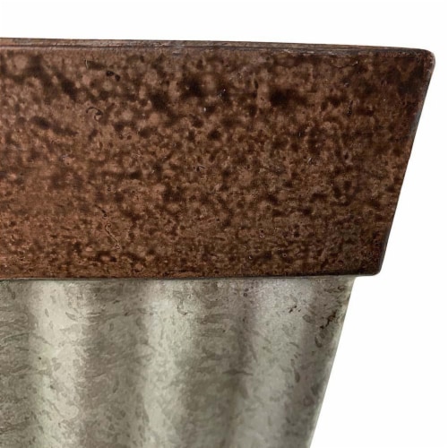 Southern Patio 16 Inch Square Rustic Resin Outdoor Box Flower Planter (2 Pack) Perspective: top