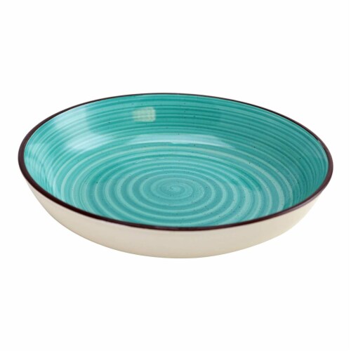 Gibson Color Speckle 4pc Stoneware Pasta Bowl Dish Set, Assorted Colors (2 Pack) Perspective: top