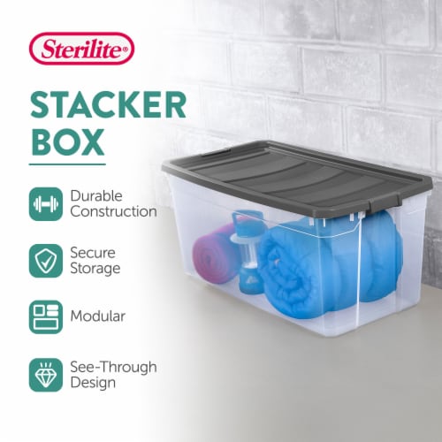 Sterilite 7.5 Quart Clear Plastic Storage Box with Latching Lids, (24 Pack)  