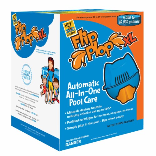 Hey! Cool Pool Flip Plop Pool Mineral Dispenser + Coleman Filter Pump Cartridge Perspective: top