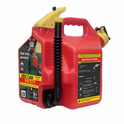 SureCan 2 Gallon Spill Free Type II Self Venting Gasoline Safety Can (4 Pack) Perspective: top
