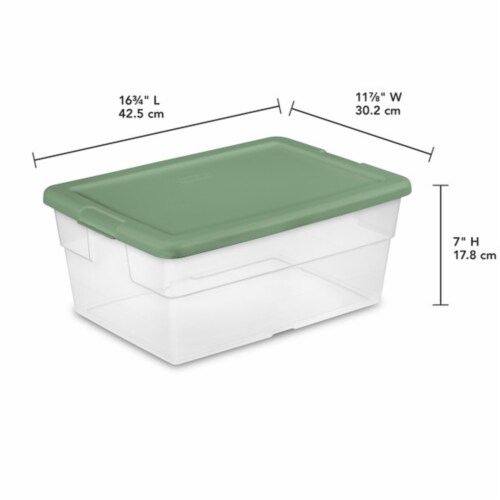  HOMZ 7.5 Quart Clear Plastic Stackable Storage Container Tote  with Secure Latching Lid for Home and Office Organization, 5 Pack