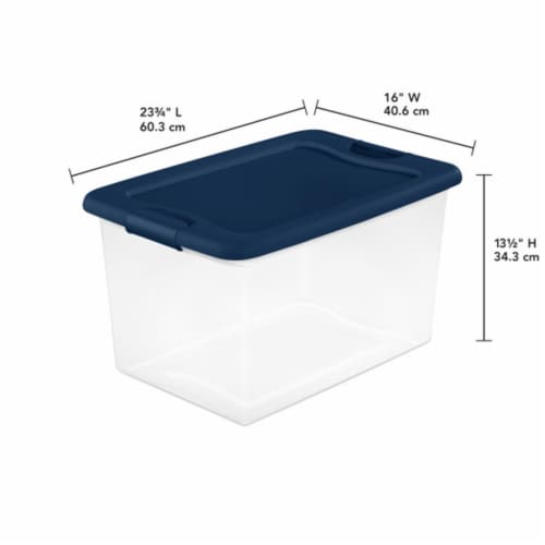 Sterilite 64 Quart Latching Plastic Storage Container Tote, Marine Blue (6 Pack) Perspective: top