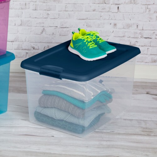 Sterilite Storage Box - Marine Blue/Clear, 1 Piece - Fry's Food Stores