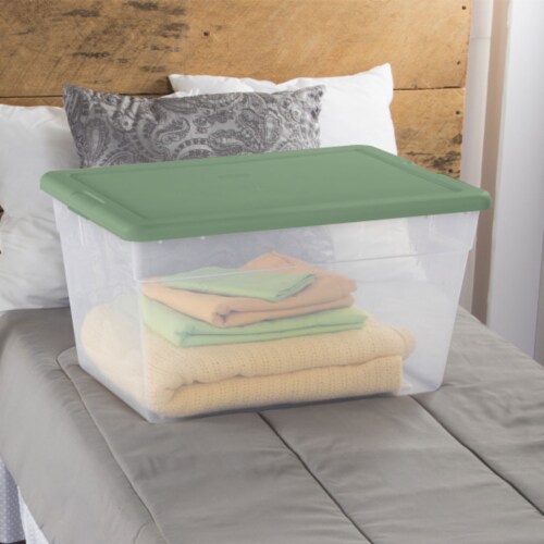 Sterilite 56 Qt Plastic Stackable Storage Container Tote Crisp Green 32 Pack 32 Piece Jay C Food Stores
