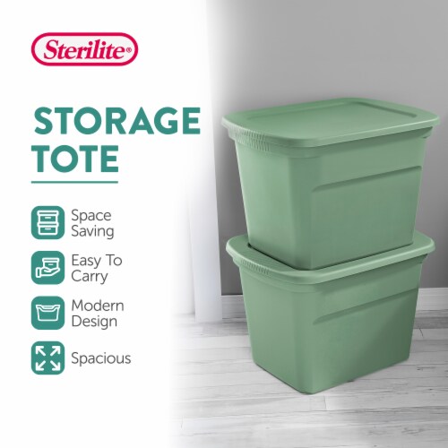  Sterilite 18 Gal Storage Tote, Stackable Bin with Lid