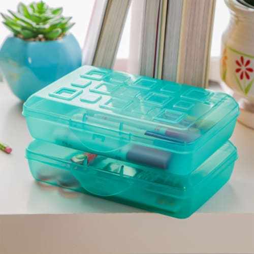 Sterilite Translucent Pencil Case School Supply Storage Box, Blue Tint (12  Pack), 1 Piece - Fry's Food Stores