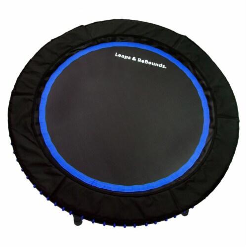 LEAPS & REBOUNDS 48 Adjustable Stability Bar with 48 Fitness Trampoline, Blue Perspective: top