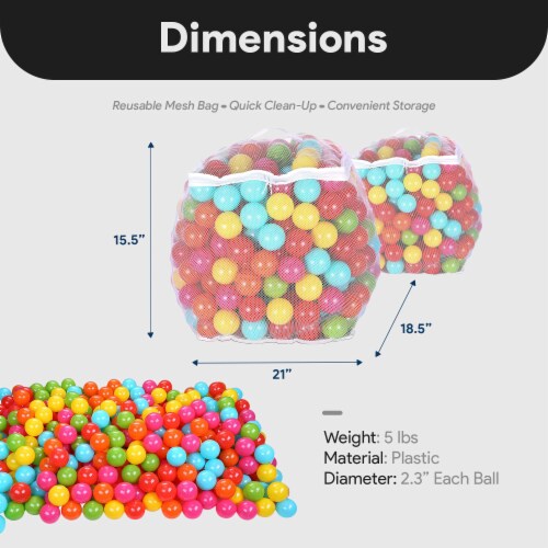 BalanceFrom Fitness 2.3 Play Pit Balls with Storage Bag, Multicolor (2 Pack) Perspective: top
