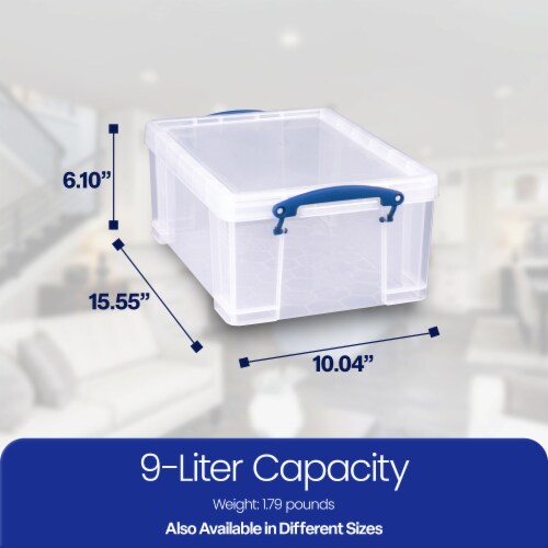 Really Useful Box 9L Storage Container with Snap Lid & Clip Lock Handle (2 Pack), 1 Piece