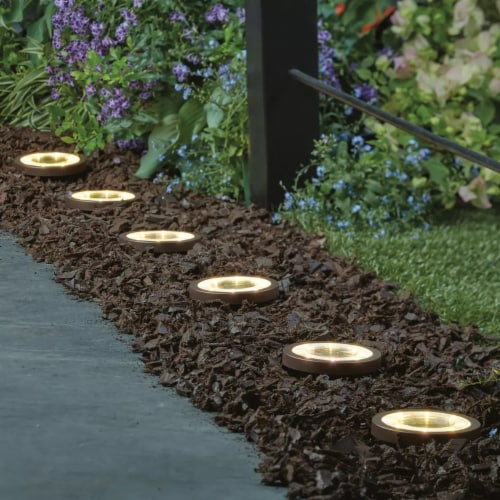 Member s Mark 6 Piece Oil Rubbed Bronze LED Solar Disc Lights 1 unit Mariano s