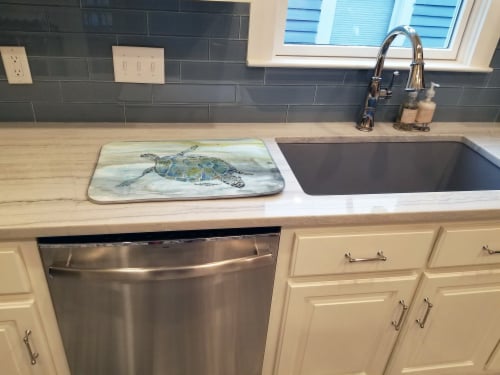 Carolines Treasures  SC2006DDM Sea Turtle Watercolor Dish Drying Mat Perspective: top