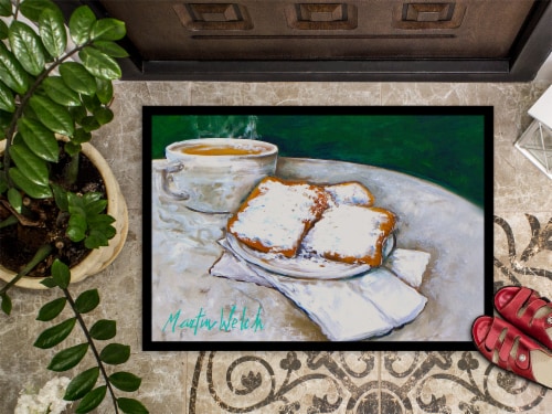 Carolines Treasures  MW1271MAT Breakfast Delight Beignets Indoor or Outdoor Mat Perspective: top