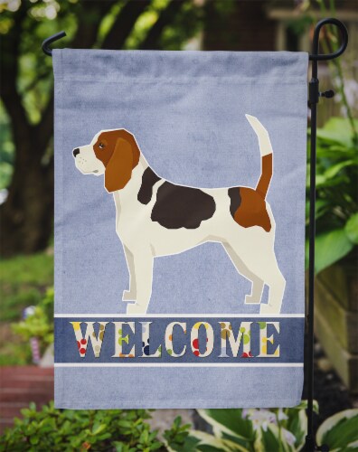 Carolines Treasures CK3578GF Beagle Welcome Garden Flag Perspective: top
