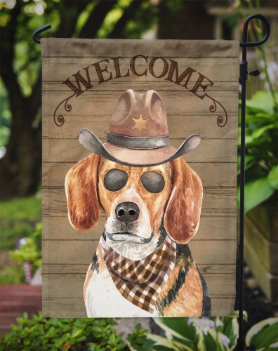 Carolines Treasures CK6318GF Beagle #3 Country Dog Garden Flag Perspective: top