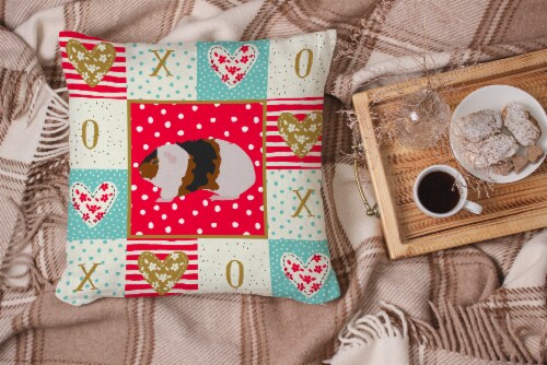 Carolines Treasures  CK5436PW1414 Teddy Guinea Pig Love Fabric Decorative Pillow Perspective: top
