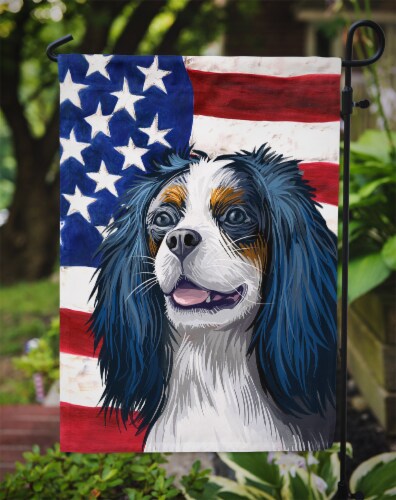 Cavalier King Charles Spaniel Garden Flag -Tri