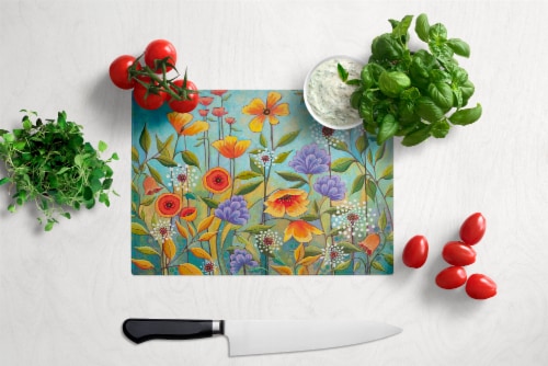 Carolines Treasures PPD3016LCB Fresh Air Flowers Glass Cutting Board Large Perspective: top