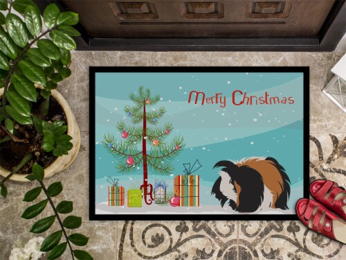 Sheba Guinea Pig Merry Christmas Indoor or Outdoor Mat 24x36 Perspective: top