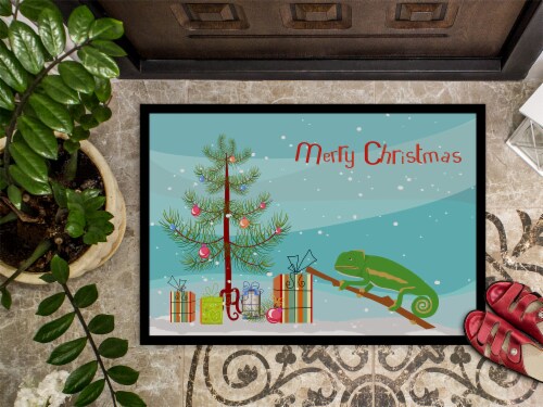 Carolines Treasures CK4540JMAT Chameleon Merry Christmas Indoor or Outdoor Mat Perspective: top