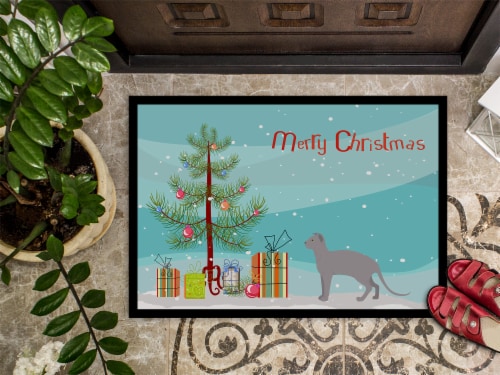 Carolines Treasures CK4736JMAT Ukrainian Levkoy #2 Cat Merry Christmas Doormat Perspective: top