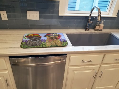 Carolines Treasures PPP3254DDM Cairn Terrier Sisters Dish Drying Mat Perspective: top
