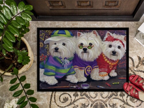 Carolines Treasures PPP3280MAT Westie Free Spirits Indoor or Outdoor Mat 18x27 Perspective: top