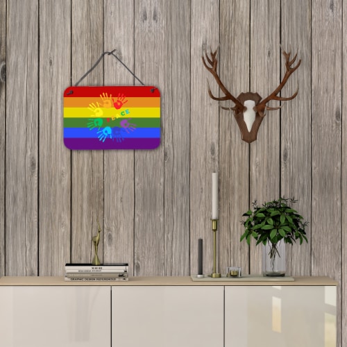 Carolines Treasures CK8020DS812 Gay Pride Peace Hands Wall or Door Hanging Prin Perspective: top