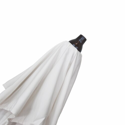 California Umbrella Market Patio Umbrella With Auto Tilt and Crank - White/Bronze Perspective: top