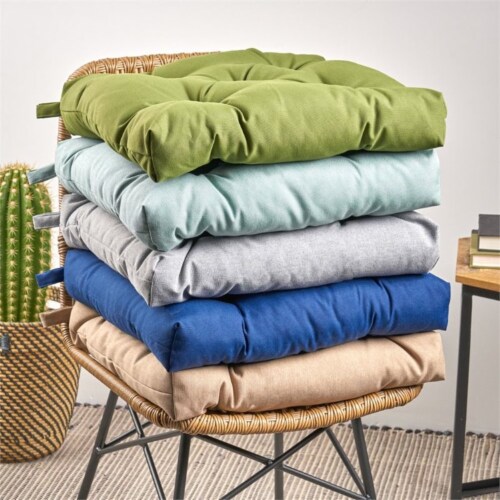 Noble House Baird Indoor Fabric Classic Tufted Chair Cushion in Navy Perspective: top