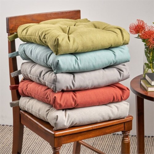 Noble House Bandel Indoor Fabric Classic Tufted Chair Cushion in Teal Perspective: top
