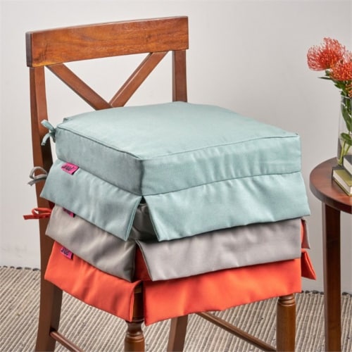Noble House Belden Indoor Fabric Classic Skirted Chair Cushion in Coral Orange Perspective: top